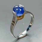 Jewelry gemstone Blue Sapphire Ring 925 Sterling Silver Size 6.75 /R471668