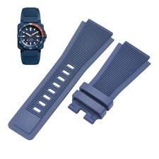 BR 03 Tara 24mm Blue Rubber Watch Strap For Bell Ross