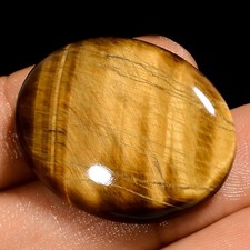 100 Natural Tiger Eye Oval Shape Cabochon Loose Gemstone 32 Ct 28X22X6mm UG-989