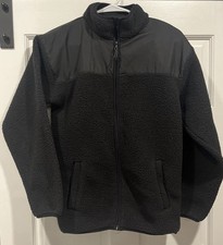 All in Motion High Pile Cozy Full Zip Sweatshrt Jacket Black Youth Boys XL 14 