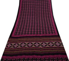 Sushila Vintage Pink Saree 100 Pure Georgette Silk Printed Floral Craft Fabric