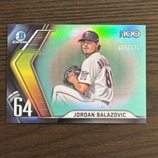 2022 Bowman Chrome Scouts Top 100 Jordan Balazovic Aqua Refractor 86/125 #BTP-64
