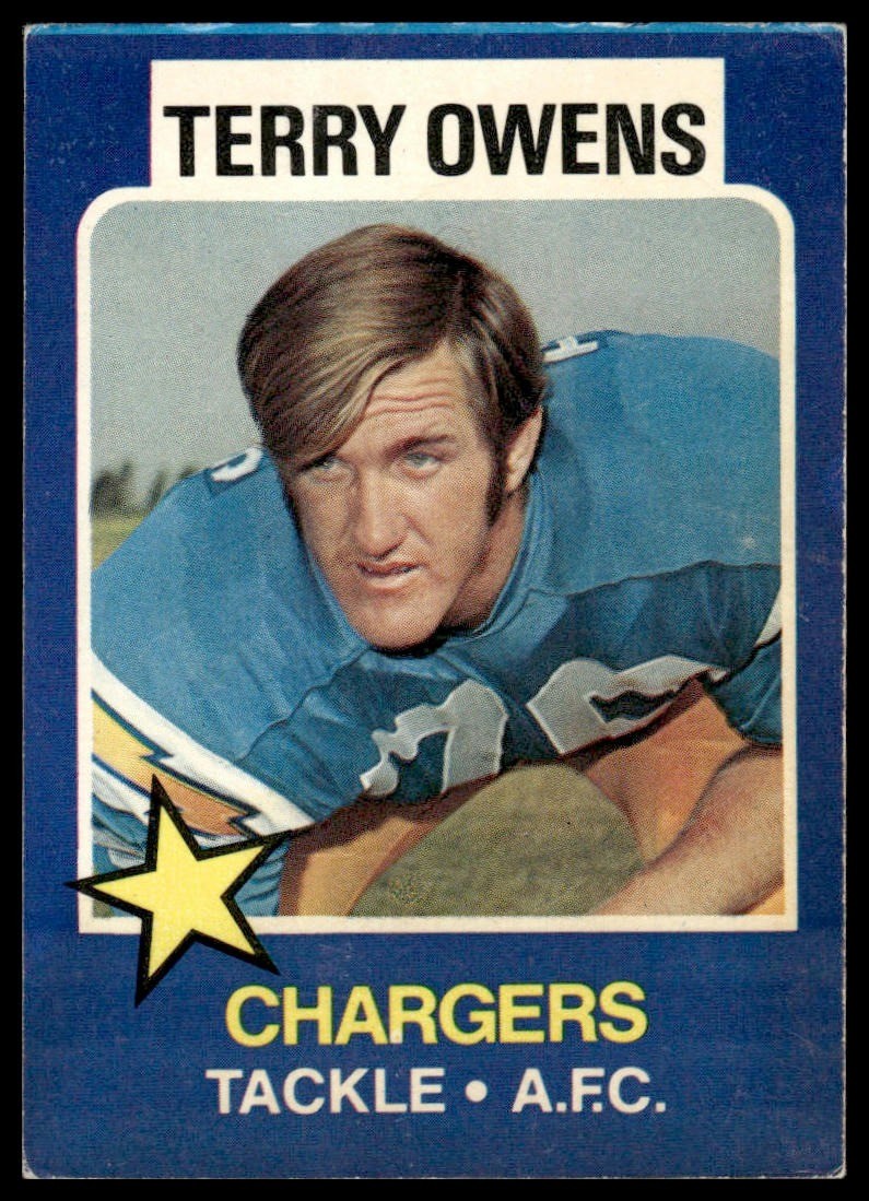 Terry Owens 1975 Wonder Bread #10 San Diego Chargers VG