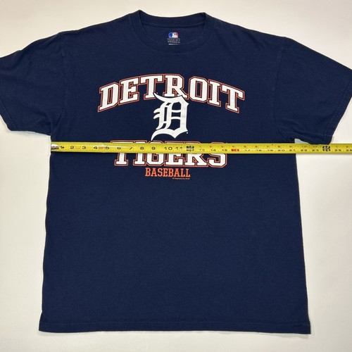 Detroit Tigers Shirt Mens Size Large Blue MLB Baseball Short Sleeve Logo Tee - Picture 8 of 12