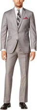 Kenneth Cole Men's Performance Fabric Slim Fit Full Suit Set, Light Grey 46 Tall