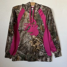 Legendary Whitetails Women’s S Hoodie Pullover Sweatshirt Pink Camo