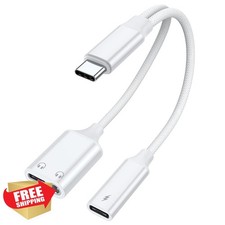 USB C Splitter to 3.5mm Headphone and Charger PD 60W Adapter
