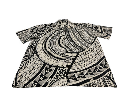 Tribal Pattern Tropical Shirt Men's Size L