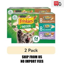 2 pack Purina Friskies Indoor Chicken, Seafood, Turkey Wet Cat Food Variety