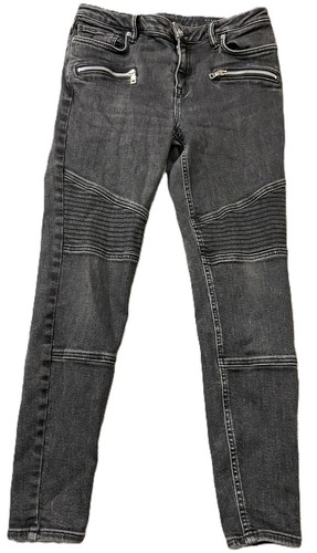 AllSaints Grey Biker Skinny Zip Jeans W30 L28 Size Medium Mark on back pocket