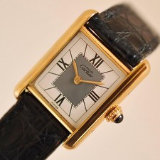 Cartier Must Tank Sm Vermeil White Roman Qz 2