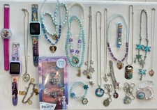DISNEY FROZEN JEWELRY LOT ELSA ANNA NECKLACE BRACELET WATCH EARRINGS RING SET