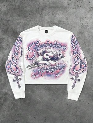 Street Life Men's Vintage Painting Streetwear Pullover Sweatshirt Size Large