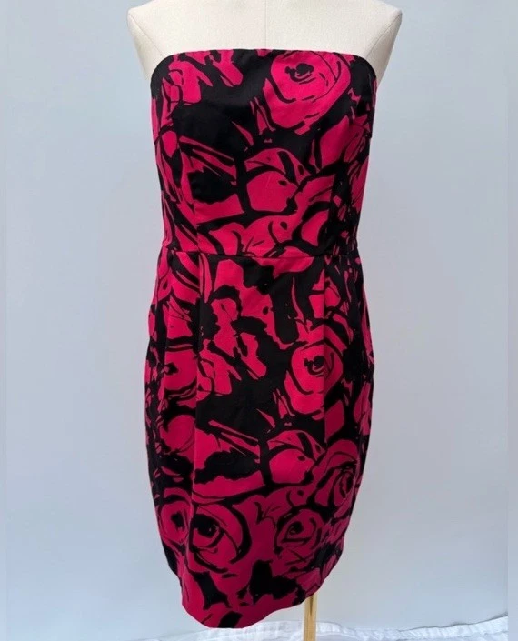 Vestido Express Design Studio Sin Tirantes Rosa Rosa 2 Bolsillos Talla 8 Foto 2 de 4