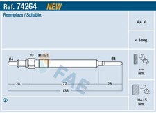 Glühkerze FAE 74264 für MINI R60 R57 COUNTRYMAN R56 R58 CLUBMAN R55 4,4V M 10x1