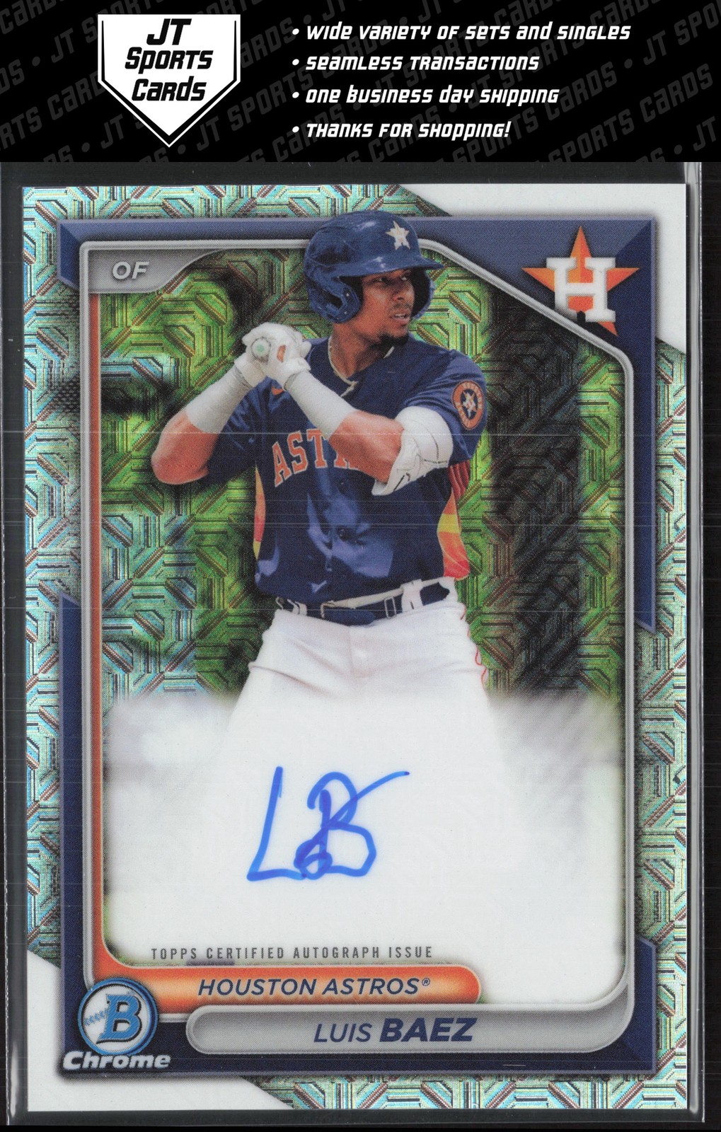 2024 Bowman Luis Baez BMA-LB Mojo Refractor Auto | Houston Astros