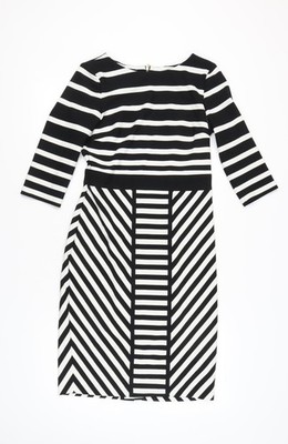 Gabby Skye Damen schwarz & weiß gestreiftes Kleid, Größe 10