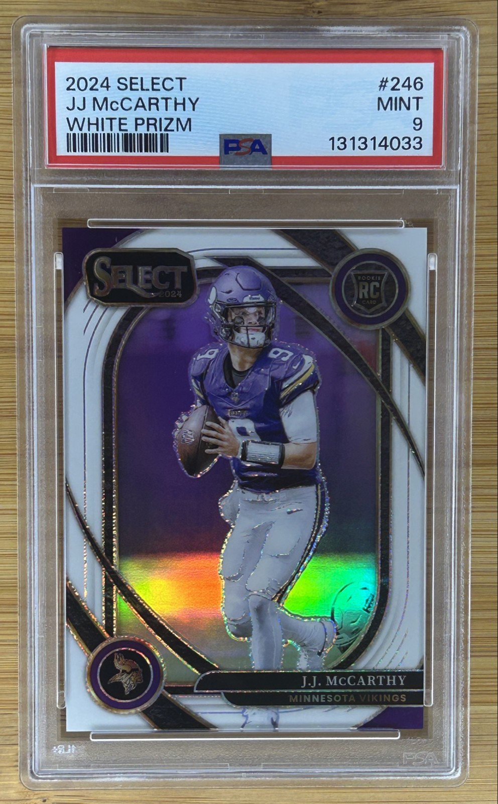 RC #/35 PSA 9 🔥 2024 Panini Select - Club Level J.J. McCarthy #246 White Prizm
