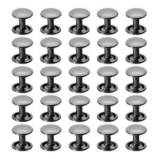 160Sets 10 x 8 mm Carbon Steel Double Cap Rivet Leather Rivets, Black