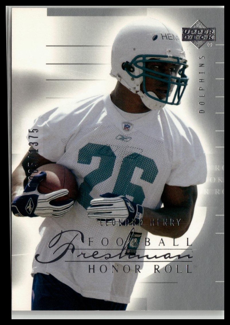 Leonard Henry 2002 Upper Deck Honor Roll #149 RC, /1375 Miami Dolphins