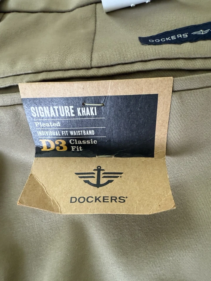Новый с Ярлыками!! Dockers платье брюки мужские 36 x 32 хаки D3 комфорт талии плиссированные опрятный - Изображение 4 из 4