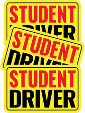 Student Driver Magnet for Car - 3 Pack High-Visibility Student Driver Sticker De