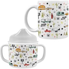 Camp Casual Mama and Mini Cups - Mommy  Me Mug Sets - 1 Ceramic Mama Mug  1...