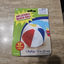 NEW Beach Ball Large Inflatable Muticolor 13" by Amscan