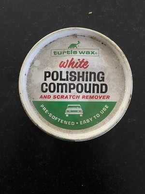 Vtg 1979 TURTLE WAX WHITE POLISHING COMPOUND METAL CAN  10oz T-241-SOME CONTENTS