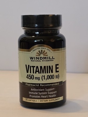 Windmill VITAMIN E 450MG (1,000 IU) Softgels Exp. 01/2027