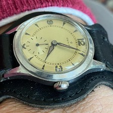 Vintage 1940s Zenith Pilot Military Watch Patina Manual Wind 32mm Watch 6