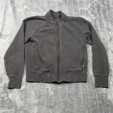 Lululemon Gray Textured Matelasse Full Zip Jacket Mock Neck 12207