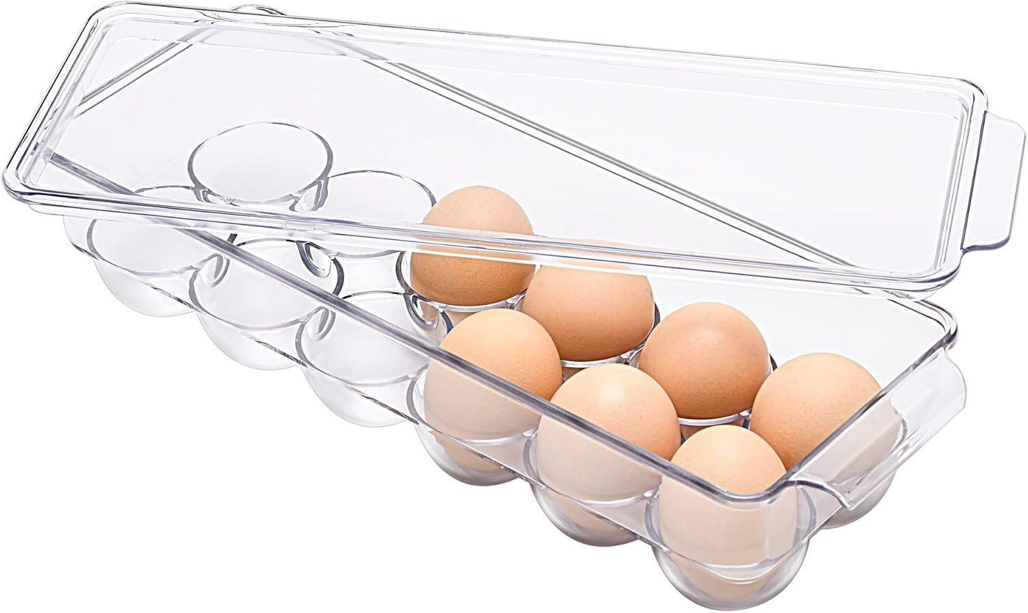 BPA-Free 12 Egg Holder - Clear Refrigerator Storage Box for Effortless Access