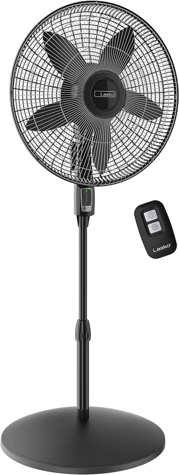 Elegant 18" Adjustable Height Floor Fan - 4 Speeds, Remote Control for All Rooms - Image 3 of 4