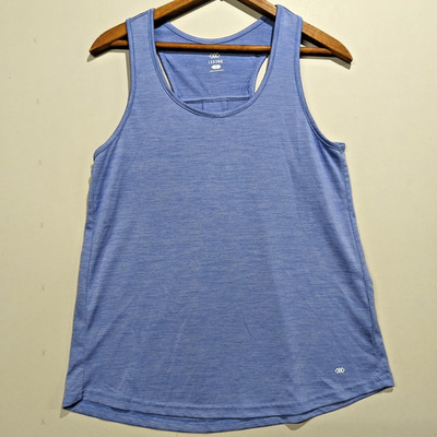 Leg3nd Women's Purple Heathered Racerback Pleated Tank Small S