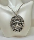 Cherub Angel Cupid Lute Love Bird Flower Pendant Necklace Victorian Love Silver — photo 7