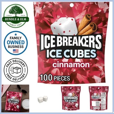 Ice Cubes Cinnamon Sugar Free Chewing Gum Pouch 100 Pieces