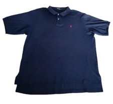 Vintage Polo Ralph Lauren Polo Shirt Mens Size XXL Blue Red Pony Logo USA Made