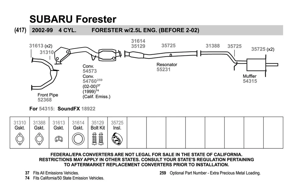 For Subaru Impreza 99-01 Stainless Steel Round Aluminized Resonator Assembly - Изображение 2 из 4