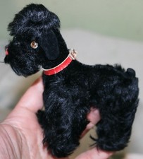 VINTAGE STEIFF BLACK POODLE SNOBBY 5.5"