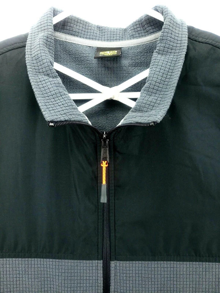 Athletic Works Men's Jacket Size 2XL L/S Full Zip Gray/Black Grid Pattern - Image 3 of 4