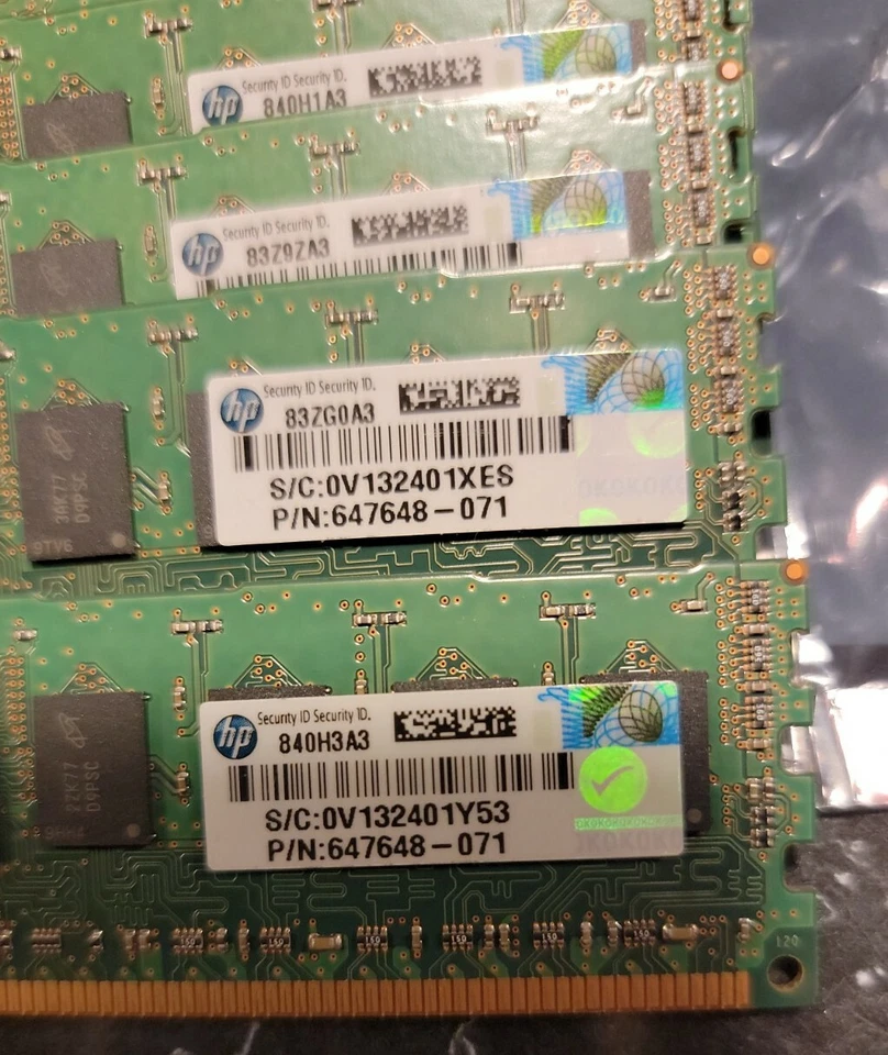 102pc LOT ~ 4GB HP 647648-071 ~ PC3-12800R 1Rx4 ~ SERVER RAM Memory ~ FREE SHIP - Image 3 of 4