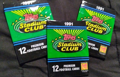 Topps Stadium Club 1991 Football Cards - 3 Brand New Packs - Premium Kodak - Picture 3 of 4