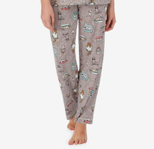Cuddl Duds Printed Straight-Leg Pant Grey Print Size Large