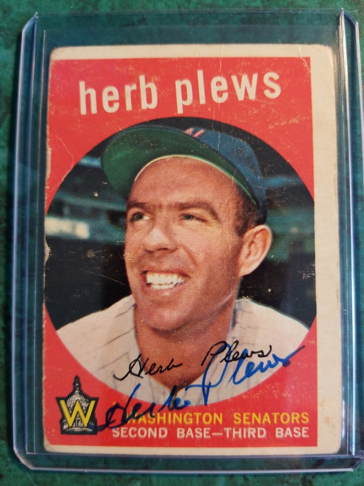 Herb Plews Washington Senators 1959 Topps #373 autographed Baseball Card |  eBay