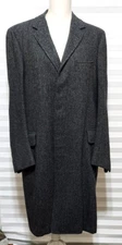 Vintage 60s Curlee Clothes Brooks Brothers Men's Wool Herringbone Overcoat 42R