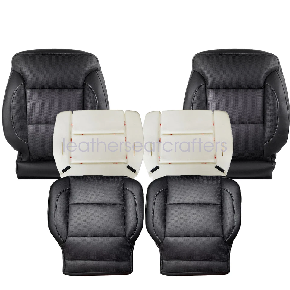 6 x For 2014-2019 GMC Yukon Denali Front Leather Seat Cover & Cushion Pad Black Foto 2 de 4