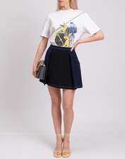 ARTHUR ARBESSER Crepe A-Line Skirt Size IT 40 / S Two-Tone Made in Italy