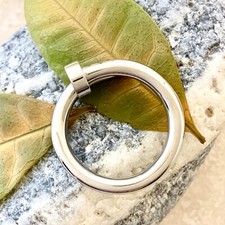 Size 6 white gold plated stackable statement chunky ring no coloration