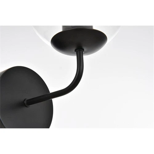 Living District Genesis 1-Light Iron & Glass Bath Sconce in Black/Clear - Picture 5 of 6
